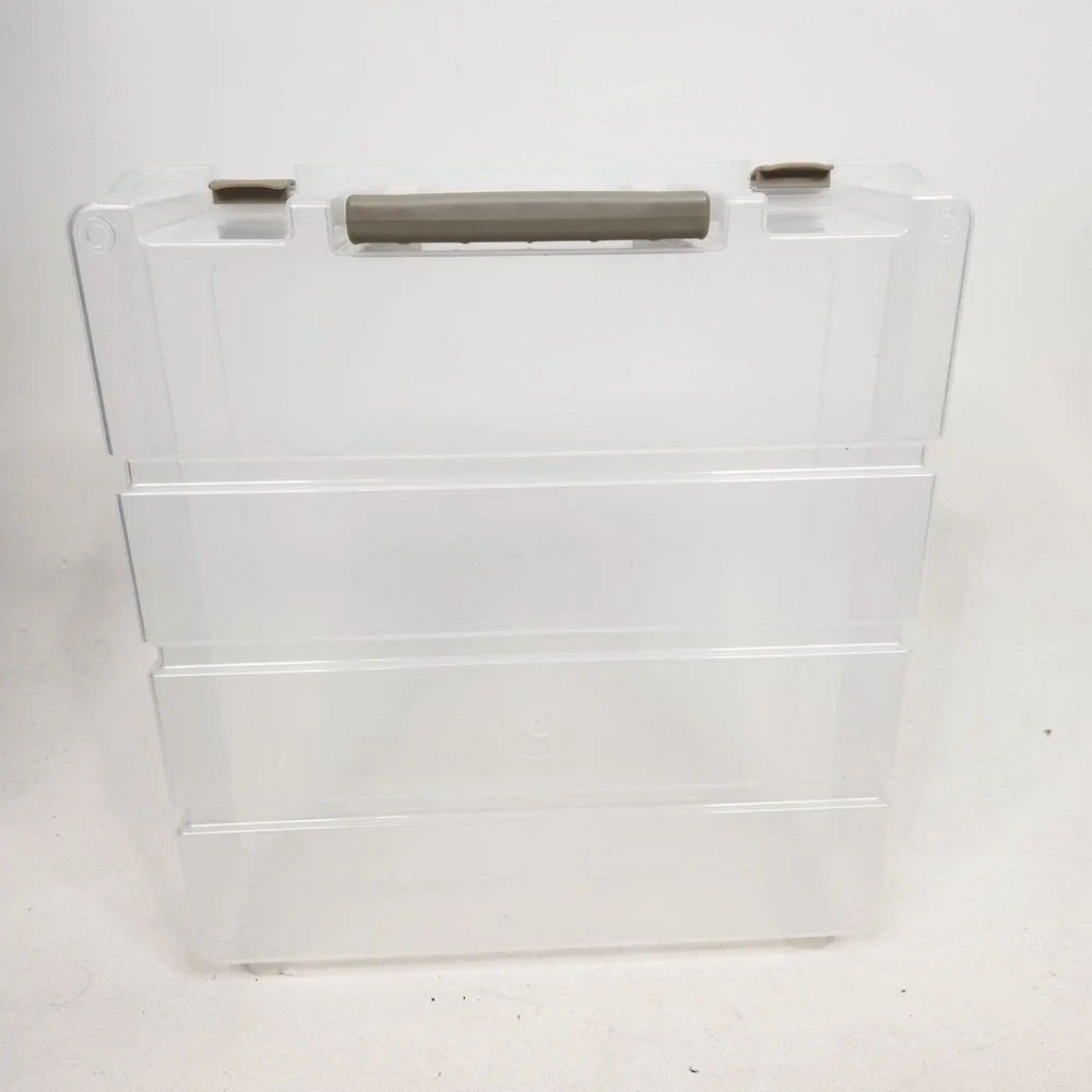 ArtBin Clear Plastic Storage Case Craft Organizer Box Large Gray Handle Latches